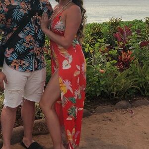 Vibrant Tropical Print Jumpsuit